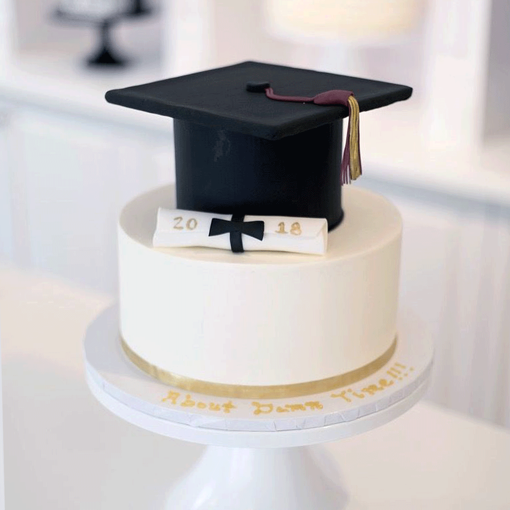 Graduation Cake With Buttercream Rosettes – Da Cakes Houston